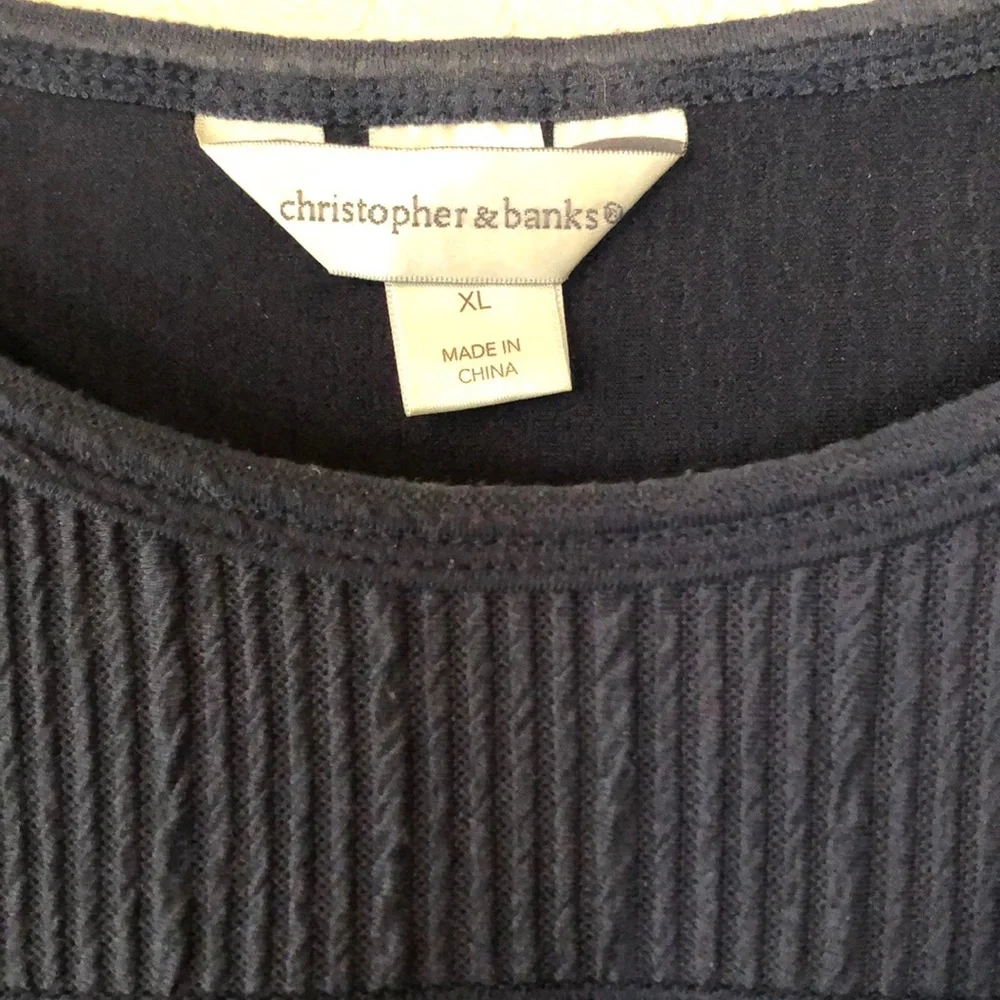 CJ Banks Blue Textured Tunic - Picture 2 of 6